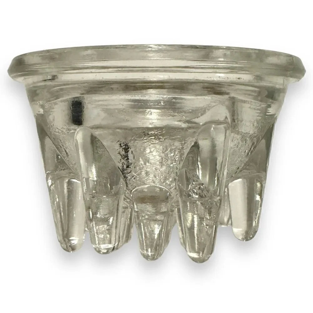 Glass Icicle Candle Holder On Metal Stand